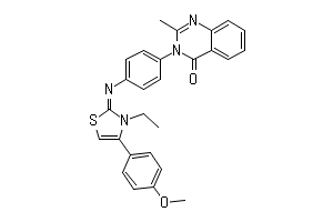 2-メチル-3-[4-[[3-エチル-4-(4-メトキシフェニル)-4-チアゾリン-2-イリデン]アミノ]フェニル]キナゾリン-4(3H)-オン
