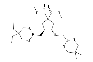 1,1-ジメチル(3S,4S)-3-[(5,5-ジエチル-1,3,2-ジオキサボリナン-2-イル)メチル]-4-[2-(5,5-ジメチル-1,3,2-ジオキサボリナン-2-イル)エチル]シクロペンタン-1,1-ジカルボキシラート
